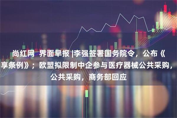 尚紅網  界面早報 |李強簽署國務院令，公布《政務數據共享條例》；歐盟擬限制中企參與醫療器械公共采購，商務部回應